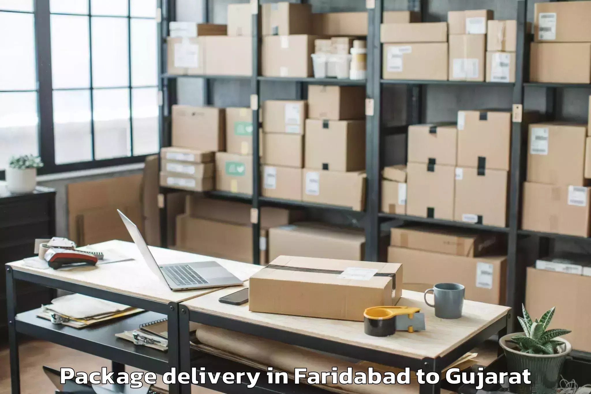 Faridabad to Rudra Mata Airport Bhj Package Delivery